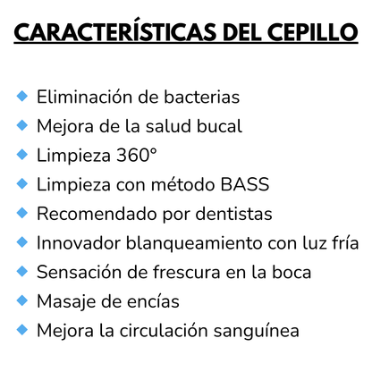 Cepillo Dental Smile Fresh 360° Ultrasónico Blanqueador + Carbon Activador GRATIS
