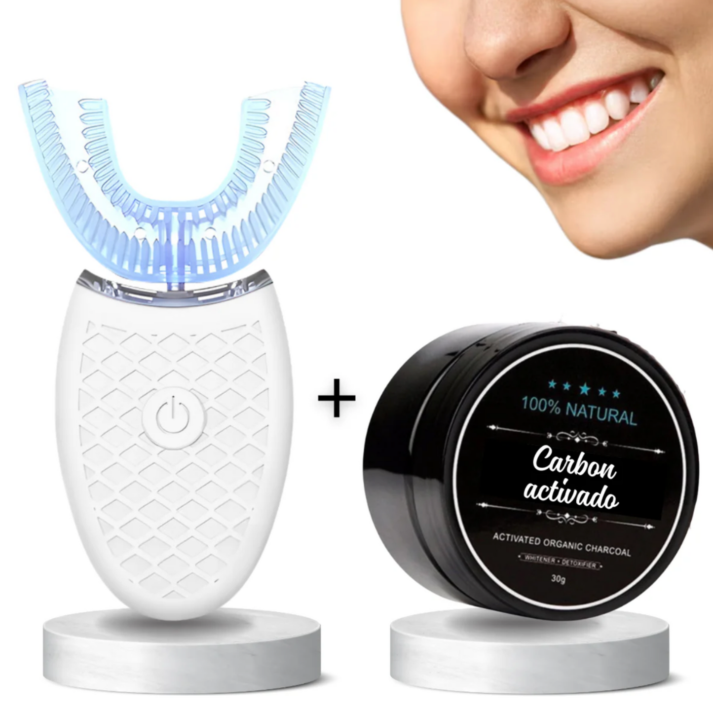 Cepillo Dental Smile Fresh 360° Ultrasónico Blanqueador + Carbon Activador GRATIS